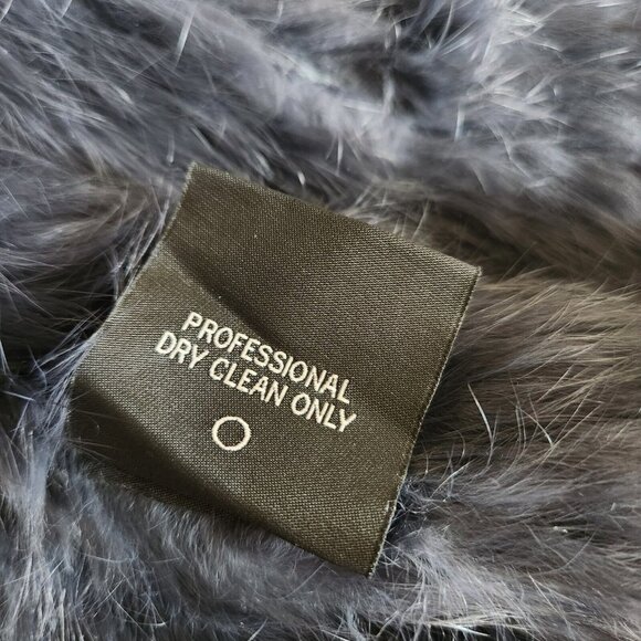 525 America Luxe Womens Size XS Rabbit Fur Outerwear Vest Jacket Blue Open Front - Picture 9 of 11